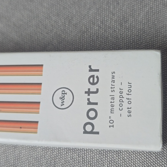 Porter 10in Metal Straws, Set of 4 with Cleaner - Picture 5 of 7